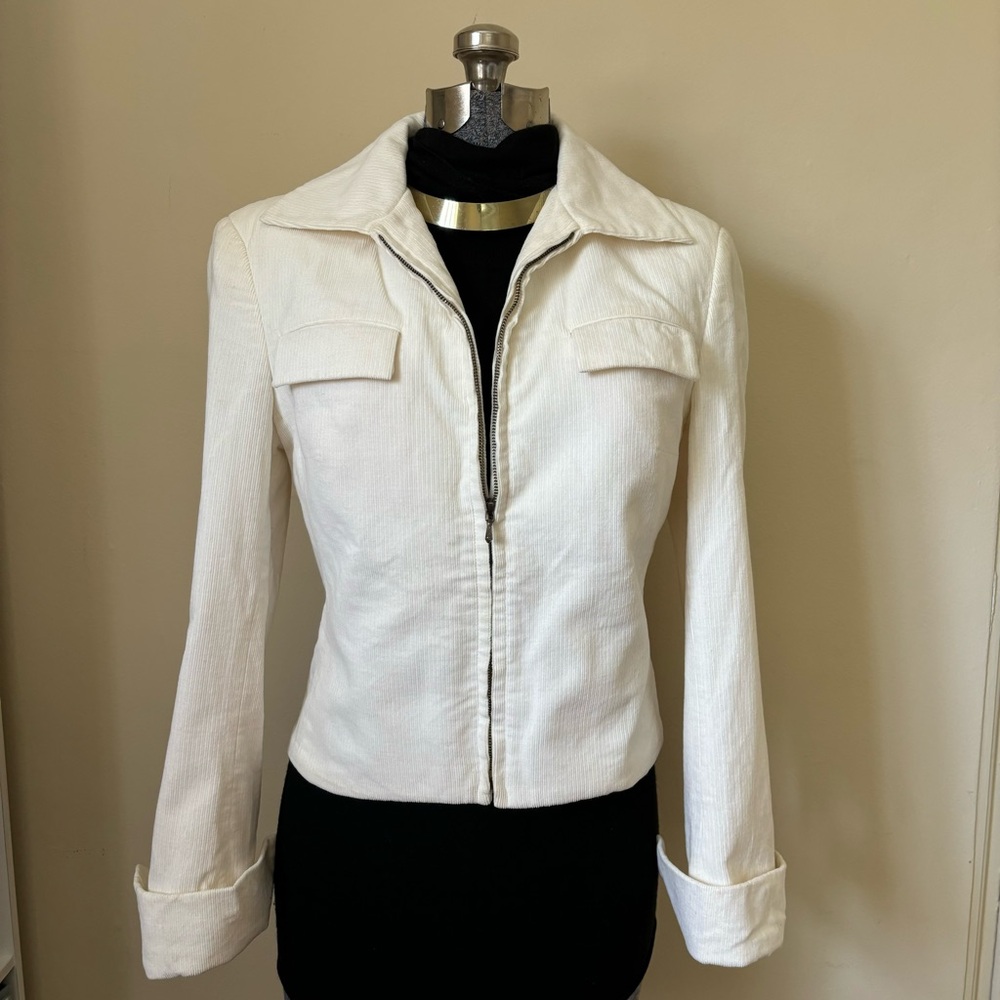 Vintage Richard Tyler Y2K off-white corduroy blazer/jacket